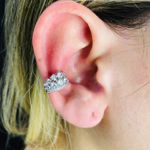 Piercing Fake Zircônia Prata Branco 