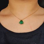Colar Folheado a Ouro Coração Verde 