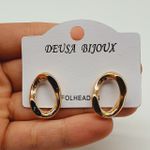 Brinco Oval Dourado 