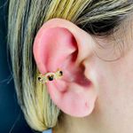 Piercing Fake Zircônia Dourado Preto 