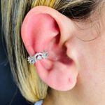 Piercing Fake Zircônia Prata Branco 