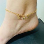 Tornozeleira Folheada a Ouro Flor 