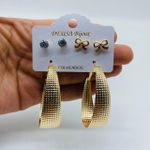 Kit De Brincos Laço Dourado 