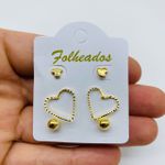 Kit De Brincos Folheados a Ouro 18K Esfera