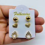 Kit De Brincos Folheados a Ouro Gota 