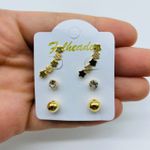 Kit De Brincos Folheados a Ouro Estrela