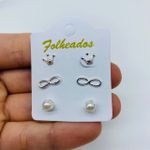 Kit De Brincos Folheados a Prata Infinito 