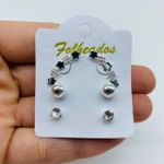 Kit De Brincos Folheados a Prata Estrela 