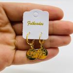 Mini Argola Folheada a Ouro Trevo 