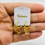 Mini Argola Folheada a Ouro Estrela 