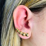 Brinco Ear Cuff Folheado a Ouro 18K Círculo 