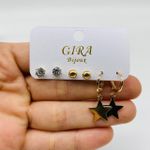 Kit De Brincos Estrela Dourado 