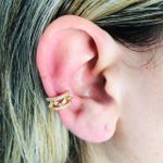 Piercing Fake (Duas Unidades) Zircônia Dourado 