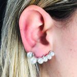 Brinco Ear Cuff Pérolas Prata 