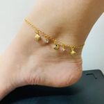 Tornozeleira Folheada a Ouro 18K Conchas 