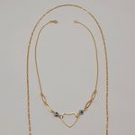 Colar Duplo Folheado a Ouro 18K Olho Grego