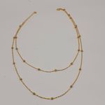 Colar Duplo Folheado a Ouro Mini Esferas 