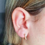 Argola Zircônia Coração Dourado 