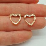 Mini Argola Zircônia Coração Dourado 