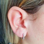 Mini Argola Zircônia Coração Prata 