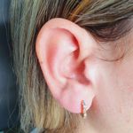Mini Argola Zircônia Coração Dourado 
