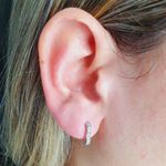Mini Argola Zircônia Coração Prata 