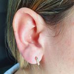 Mini Argola Zircônia Coração Dourado 
