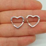 Mini Argola Zircônia Coração Prata 
