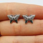 Brinco Zircônia Borboleta Prata 