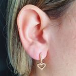 Mini Argola Zircônia Coração Dourada 