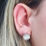 Brinco Coração Zircônia Prata Branco 