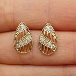 Brinco Zircônia Dourado Gota 