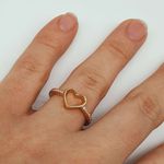 Anel Zircônia Coração Dourado 