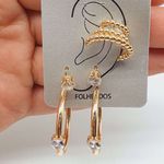 Kit De Brincos e Piercing Fake Dourado 