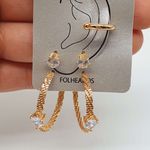Kit De Brincos e Piercing Fake Dourado 