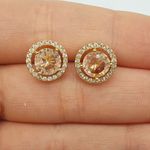 Brinco Zircônia Círculo Dourado Rosê 