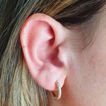 Argola Zircônia Dourado 