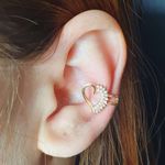 Piercing Fake (Uma Unidade) Zircônia Coração Dourado 