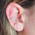 Piercing Fake (Uma Unidade) Zircônia Coração Prata 