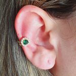 Piercing Fake (Uma Unidade) Zircônia Dourado Verde 