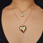 Colar Duplo Folheado a Ouro 18K Coração 