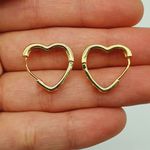 Mini Argola Folheada a Ouro 18K Com Zircônia Coração 