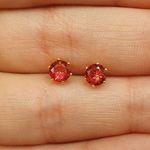 Brinco Folheada a Ouro 18K Com Zircônia Rosa 