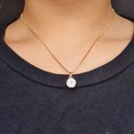 Conjunto Folheado a Ouro 18K Ponto De Luz Branco 