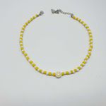 Colar Smile Miçangas Branca e Amarela 
