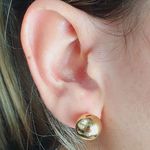 Brinco Folheado a Ouro 18K Esfera 