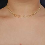 Colar Folheado a Ouro 18K Com Zircônia Coração 