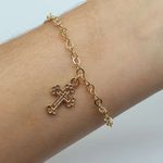 Pulseira Folheada A Ouro 18K Cruz