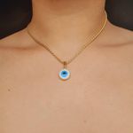 Colar Folheado A Ouro 18K Baiana Com Olho Grego