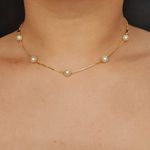 Colar Choker Folheado A Ouro 18K Perolado